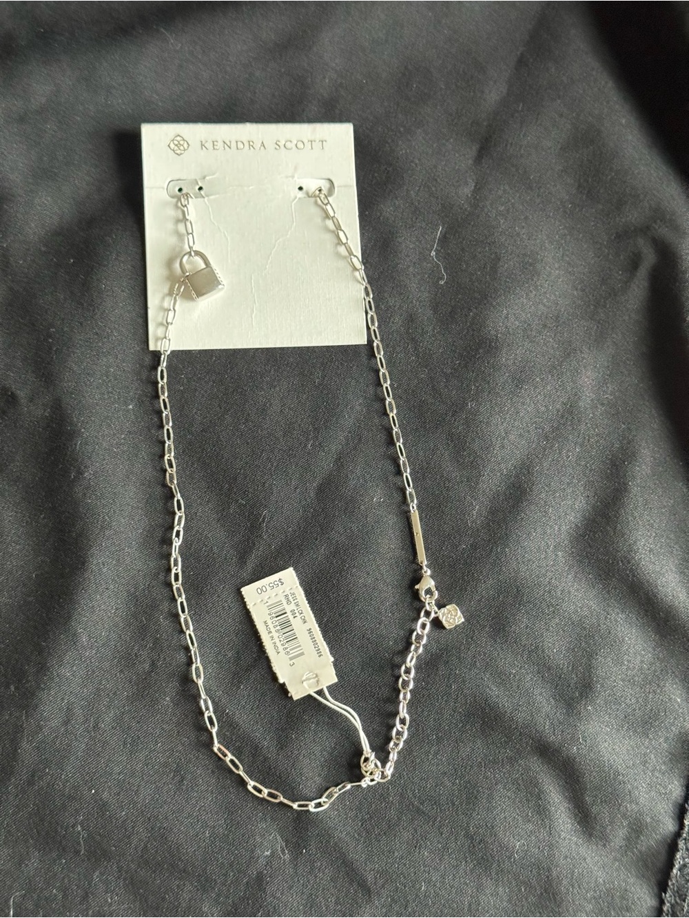 Kendra Scott Silver Lock Charm Chain Necklace - Silver